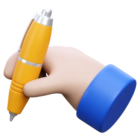 Hand hält Stift  3D Icon