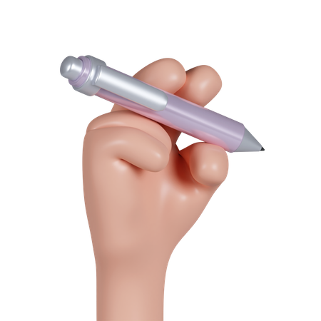 Hand hält Stift  3D Icon