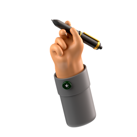 Hand hält Stift  3D Icon