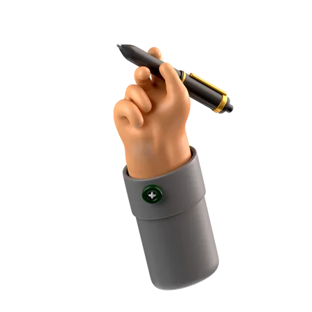 Hand hält Stift  3D Icon