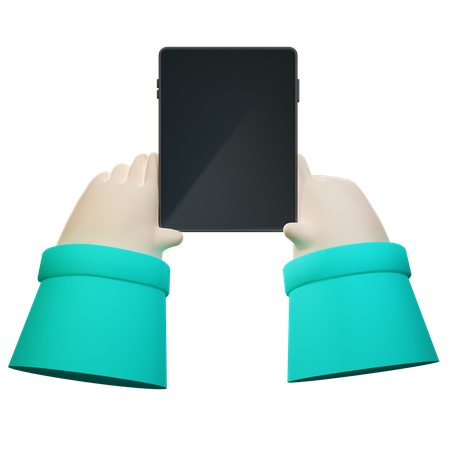 Hand hält Tablet  3D Illustration