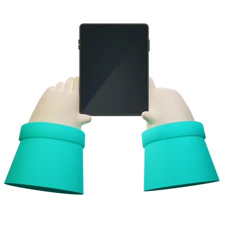 Hand hält Tablet  3D Illustration