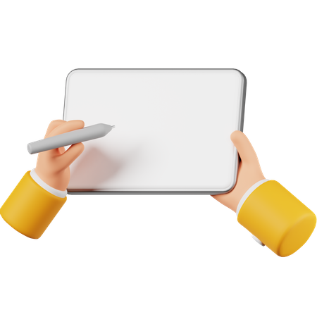 Hand hält Tablet  3D Icon