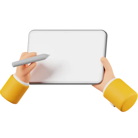 Hand hält Tablet  3D Icon