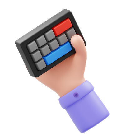 Hand hält Tastatur  3D Icon