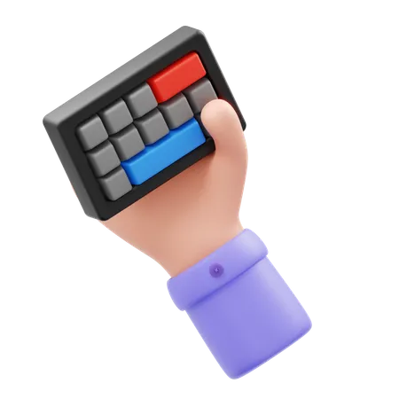 Hand hält Tastatur  3D Icon