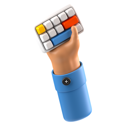 Hand hält Tastatur  3D Icon