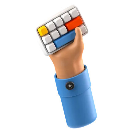 Hand hält Tastatur  3D Icon