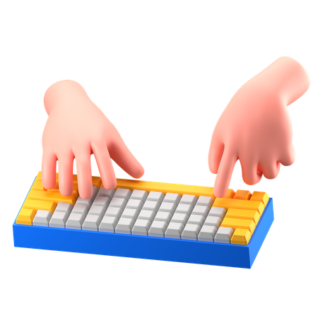 Hand hält Tastatur  3D Icon