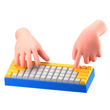 Hand hält Tastatur  3D Icon