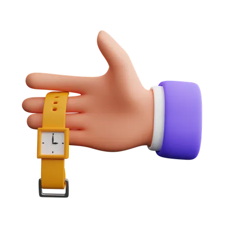 Hand hält Uhr  3D Icon