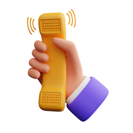 Hand hält Vintage Telefon  3D Icon