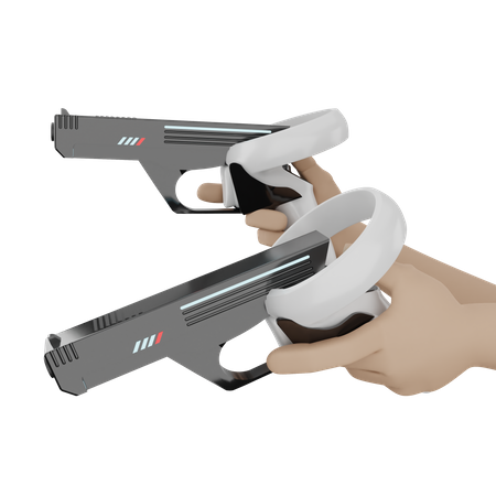 Hand hält VR-Pistole  3D Icon