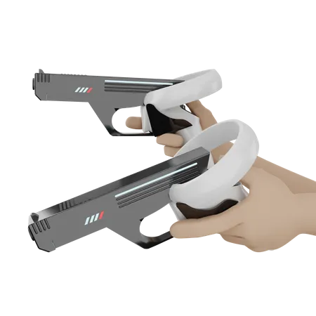 Hand hält VR-Pistole  3D Icon