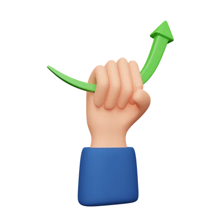 Hand hält Wachstumspfeil  3D Icon