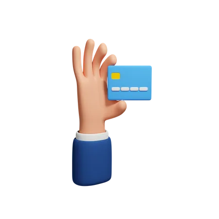 Hand hält Zahlungskarte  3D Icon