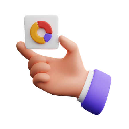 Hand hält Diagramm  3D Icon