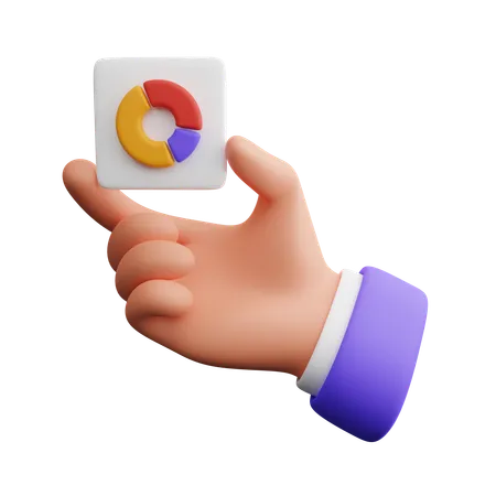 Hand hält Diagramm  3D Icon