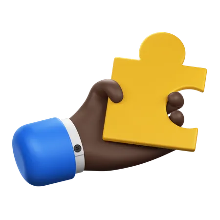 Hand hält Puzzle  3D Icon