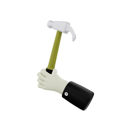 Hand Hammer 3D Illustration
