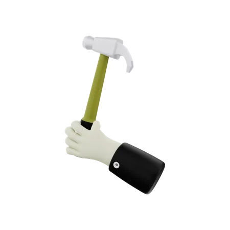 Hand Hammer 3D Illustration