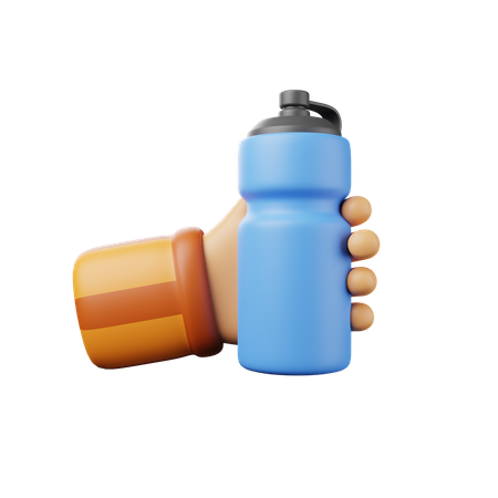 Hand Hold Bottle  3D Illustration