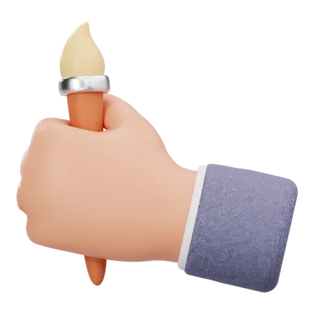 Hand Hold Brush Gesture  3D Icon