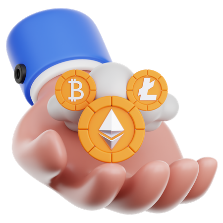 Hand Hold Cloud money  3D Icon