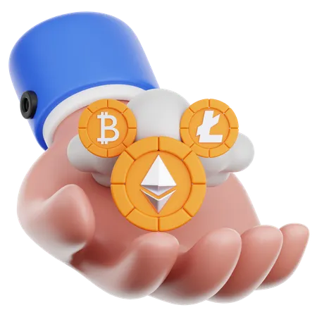 Hand Hold Cloud money  3D Icon