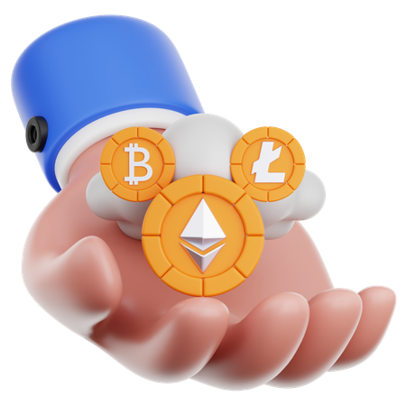Hand Hold Cloud money  3D Icon