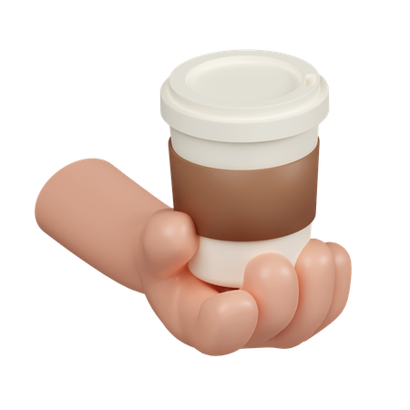 Hand Hold Coffee Cup  3D Icon