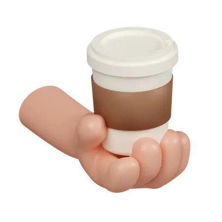 Hand Hold Coffee Cup  3D Icon