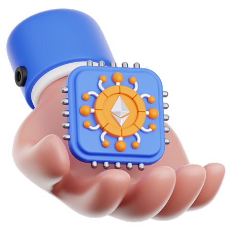 Hand Hold CPU  3D Icon