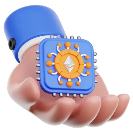 Hand Hold CPU  3D Icon