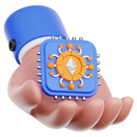 Hand Hold CPU  3D Icon