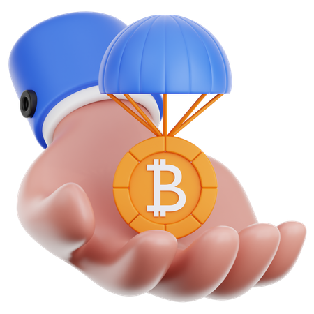 Hand Hold Crypto Airdrop  3D Icon