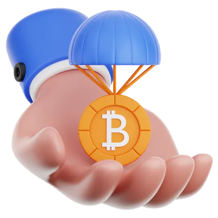 Hand Hold Crypto Airdrop  3D Icon