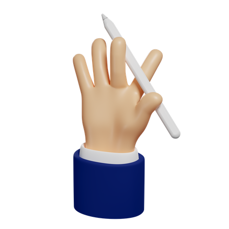 Hand Hold Digital Pencil 3D Illustration