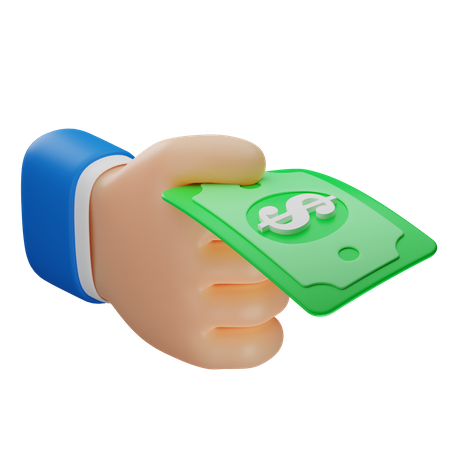 Hand Hold Dollar  3D Icon