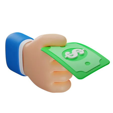 Hand Hold Dollar Money Paper 3 D Illustration 3D Icon