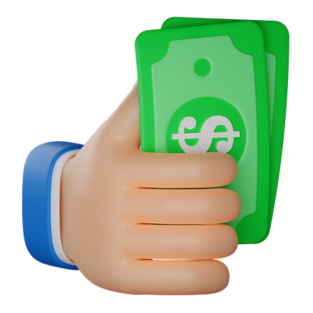 Hand Hold Dollar  3D Icon