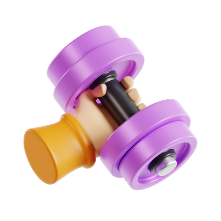 Hand Hold Dumbbell  3D Icon