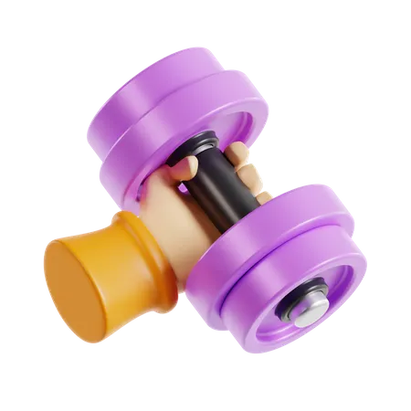 Hand Hold Dumbbell  3D Icon