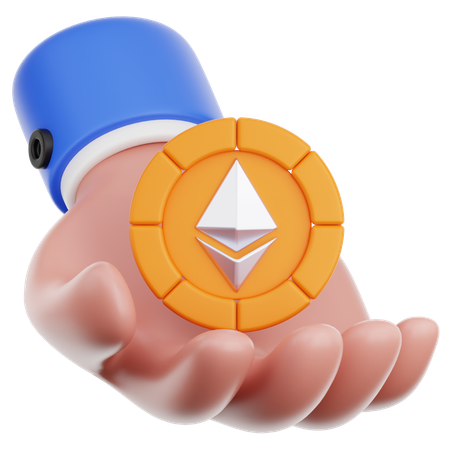Hand Hold Ethereum  3D Icon