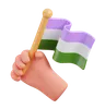 Hand Hold Gender Queer Pride Flag