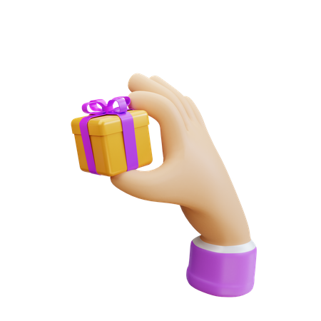 Hand Hold Gift  3D Icon