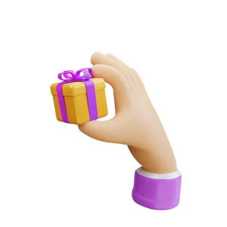 Hand Hold Gift  3D Icon