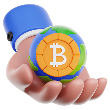 Hand Hold Global Crypto  3D Icon