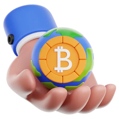 Hand Hold Global Crypto  3D Icon