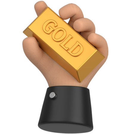 Hand hold gold  3D Icon